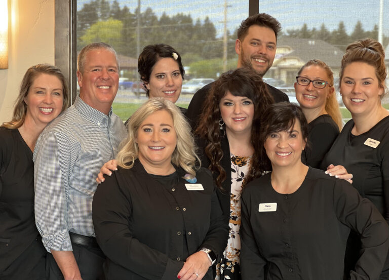 GNDC Team back row – Lynette Dr. Jarvis Jess Ian Katie and Jenn Front row – Christine Cathy and Sara Great Northern Dental Care -Ronald Jarvis, DDS